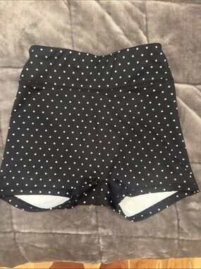 Black Polka Dot High-Waist Women’s Shorts